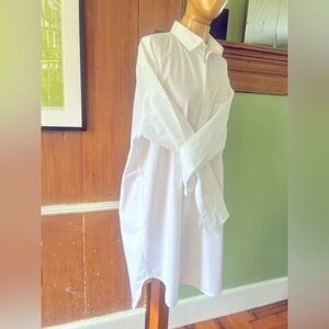 Monique Van Heist Netherlands white No. 5 midi cotton shirt dress